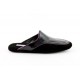 men's slippers VERDI black suede & patent (purple details)